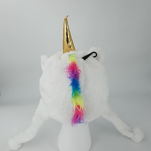 ⚡🎈➡️NWT Unicorn Faux Fur Hat Pom - Picture 3 of 7